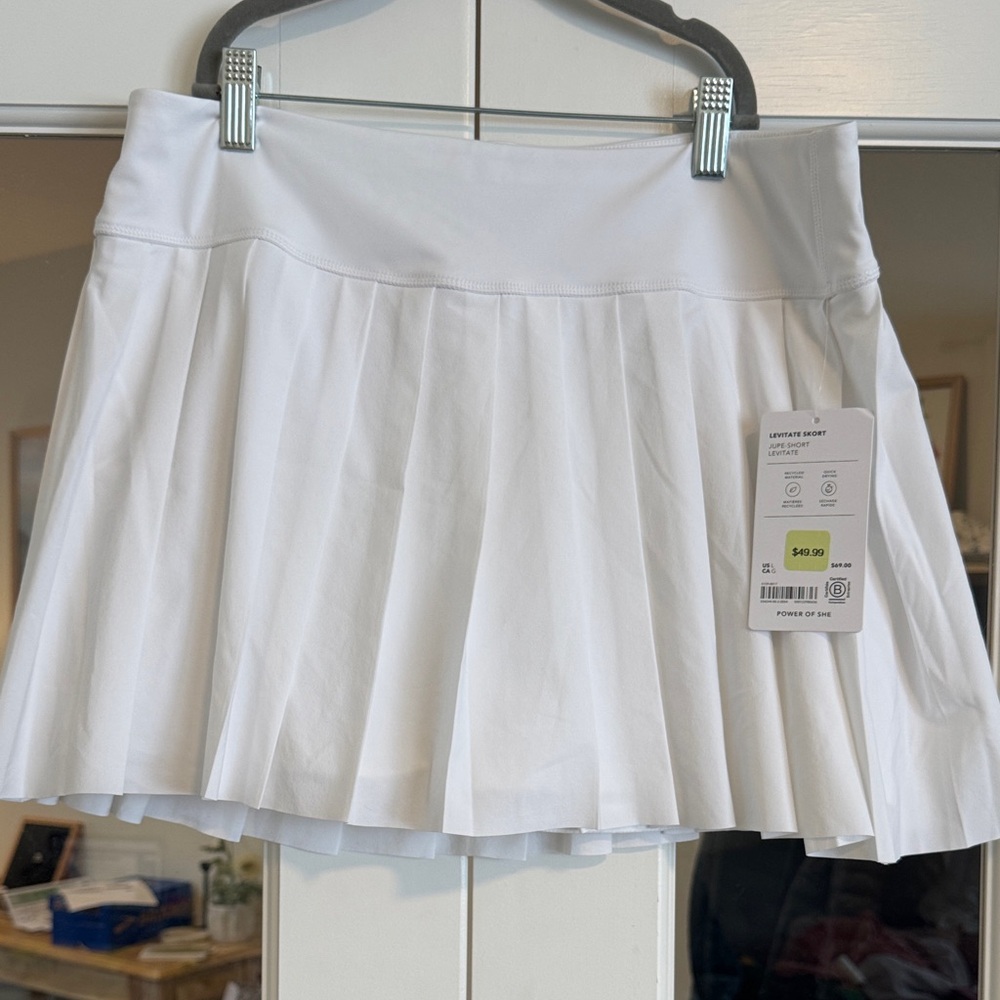 White Pleated Women's Skort